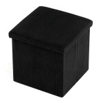 Taburet s úložným prostorem, černá manšestrová látka