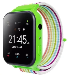 CANYON Alfie KW-37 zelená / Chytré hodinky / 1.69" IPS / IP66 / Nano-SIM / obousměrné volání / 16 her / 512MB / MP3 (CNE-KW37GB)