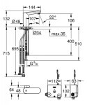 GROHE - Eurosmart Cosmopolitan E Elektronická umyvadlová baterie, Powerbox, chrom 36386001