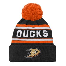 Outerstuff Dětská Zimní Čepice Anaheim Ducks Jacquard Cuffed Knit With Pom
