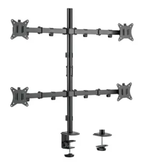 Equip stolní držák pro 4 monitory černá / Stolní držák / 17-32" / VESA 75-100 mm / nosnost 9 kg / 360° (650159)