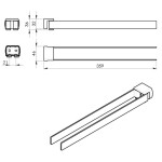 Gedy - PIRENEI dvojitý držák ručníků otočný 350, zlato PI2387