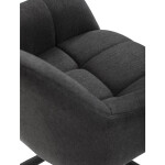 Židle jídelní, tmavě šedá látka, otočný mechanismus 90°/90° (L/P), černý kov