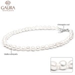 Perlový náhrdelník Ramóna - barokní bílá sladkovodní perla, Bílá/čirá 50 cm