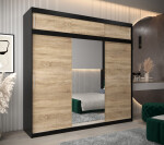 Šatní skříň Abi T1 s nástavcem Barva korpusu: Bílá, Rozměry: 250 cm, Dveře: Dub artisan