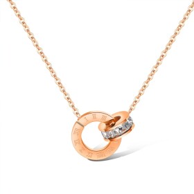 Ocelový náhrdelník se zirkony Alison Gold - chirurgická ocel, Zlatá 43 cm + 5 cm (prodloužení)