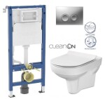 GEBERIT DuofixBasic s matným tlačítkem DELTA21 + WC CERSANIT CITY NEW CLEANON + WC SEDÁTKO SLIM 458.103.00.2 21MA CI2