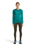 Dámské merino triko s dlouhým rukávem ICEBREAKER Wmns 200 Oasis LS Crewe Sunrise Summit, Tidal Teal velikost: XL