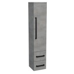 Koupelnová skříňka vysoká s černou úchytkou SAT Cube Way 35x163x33 cm beton mat CUBE3CV35BE CUBE3CV35BE