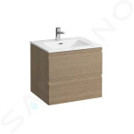 Laufen - Pro S Skříňka s umyvadlem, 600x500 mm, 2 zásuvky, světlý dub H8619614791041