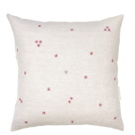 Bastion Collections Lněný povlak na polštář Naturel / Rose Little flowers 60 × 60 cm, přírodní barva, textil