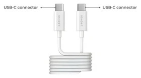 2-Power bílá / USB-C kabel / USB-C (M) - USB-C (M) / 1 m (2PUC1M04W)