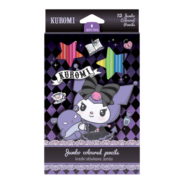 Colorino pastelky trojhranné JUMBO, Kuromi, 12 barev