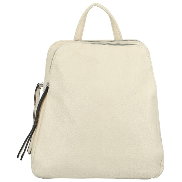 Moderní dámský koženkový batůžek Robbie new, krémový