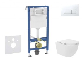GEBERIT - Duofix Set předstěnové instalace, kompaktního klozetu Oudee Vortex a sedátka softclose, tlačítko Delta50, alpská bílá SANI11CA3170B
