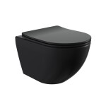 Wc s prkénkem softclose závěsné vírové SAT Fusion černá mat zadní odpad SATFUS010RTORPBKM SATFUS010RTORPBKM