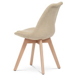 Židle jídelní, krémová látka, nohy bukové dřevo