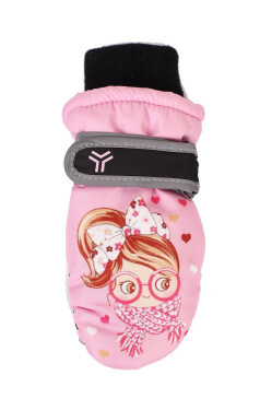 YOCLUB REN-0337G Dívčí lyžařské rukavice růžová 12 cm