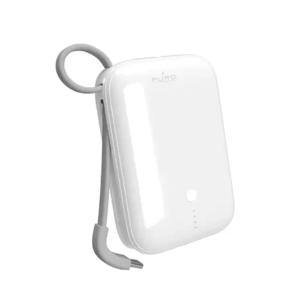 Puro Power Link 10 Plus bílá / Powerbanka / 10 000 mAh / vestavěný kabel USB-C