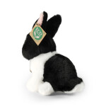 Plyšový králík bílo-černý sedící 16 cm, ECO-FRIENDLY