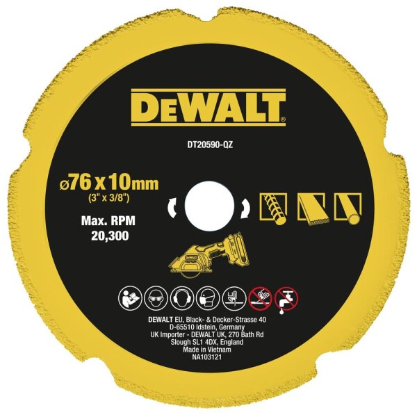 DEWALT DT20590-QZ diamantový řezný kotouč 1 ks