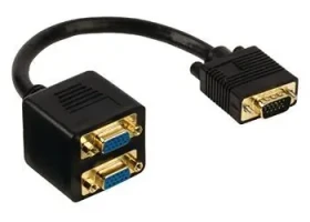 Valueline VGCP59120B02 VGA rozbočovací kabel černý / Rozbočovač / VGA (M) – 2× VGA (F) / 0,2 m (VGCP59120B02)