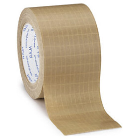 24 x Papírová lepicí páska 75mm, návin 25m, vyztužená 125g/m2, hnědá, tloušťka 265µm | RAJA