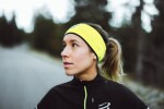 Compressport Thin On/Off Sportovní funkční světle modrá - Běžecká čelenka Compressport Headband On/Off - Flash Fluo Yellow/Black