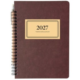 Diář 2027 týdenní s tužkou RETRO A5, sloupcový, černý