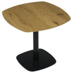 Stůl jídelní, deska MDF, dekor dub, černý kov