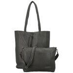 Trendy dámský koženkový set kabelek Alisia, tmavě šedý