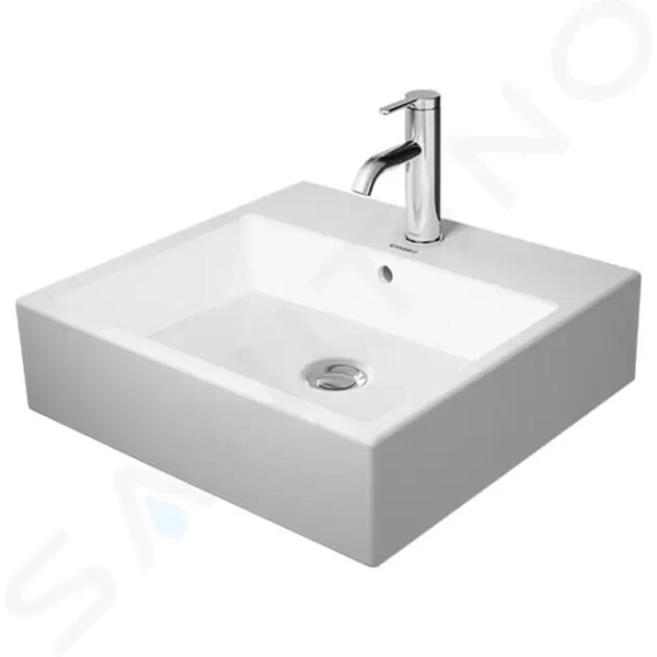 DURAVIT - Vero Air Umyvadlová mísa 500x470 mm, s přepadem, otvor pro baterii, WonderGliss, bílá 23525000001