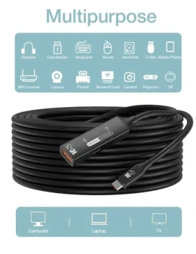 PremiumCord USB-C/USB-A repeater 7m / Prodlužovací kabel / USB 3.2 Gen 2 / 10 Gbit/s / aktivní (ku3rep7bl)
