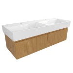 Koupelnová skříňka s umyvadlem SAT Evolution 118x30x44,5 cm dub medový mat SATEVO120DMU2 SATEVO120DMU2