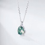 Stříbrný dvojitý náhrdelník Cristy 1 ct MOISSANITE + CERTIFIKÁT, Stříbrná 40 cm + 5 cm (prodloužení) certifikát GRA, hadřík na čištění stříbra, dárková krabička