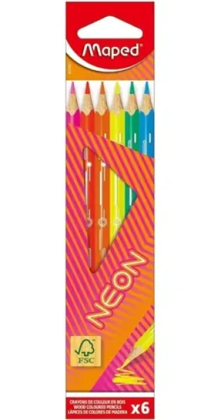 MAPED Pastelky Neon 6 ks / trojhranné (0086/9831801)