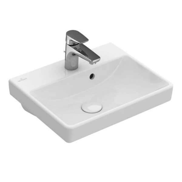 VILLEROY & BOCH - Avento Umývátko 45x37 cm, s přepadem, otvor pro baterii, CeramicPlus, Stone White 735845RW