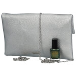 Módní dámská koženková plesová kabelka Trifa, stříbrná