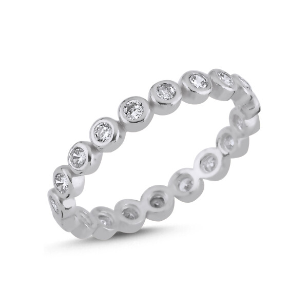 LUNICA Stříbrný ETERNITY prstýnek se zirkony Velikost prstenu: 9 (EU: 59-61) 0535_9