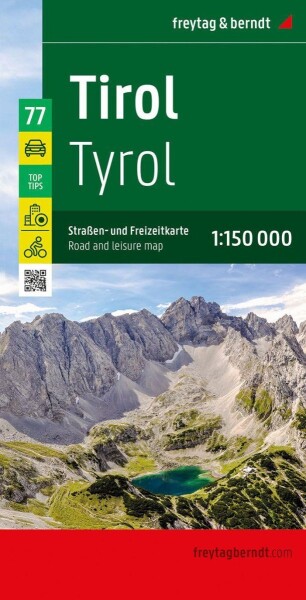 Tyrolsko 1:150 000 silniční rekreační mapa