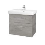 Dřevojas - Umyvadlová skříňka Q MAX SZZ2 70 - D01 Beton / Úchytka T03 / D01 Beton 67536C