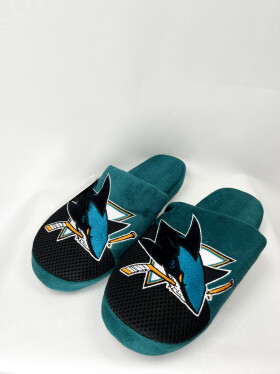 FOCO Pánské pantofle San Jose Sharks Team Logo Staycation Slipper Velikost: EU