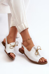 Kožené ploché sandály Zazoo 2898 bílé 35