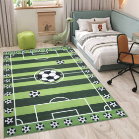 DumDekorace Dětský koberec FLANNEL - fotbalové hřiště Šířka: 160 cm | Délka: 230 cm