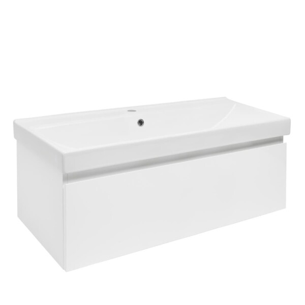 Koupelnová skříňka s umyvadlem SAT B-WAY 99x30x45 cm bílá lesk BWAY100WU1 BWAY100WU1
