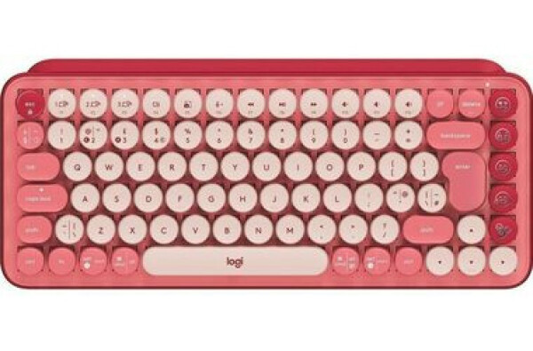 Logitech POP Keys červená / mechanická klávesnice / bezdrátová / mechanická / QWERTY / BT / US layout (920-010737)