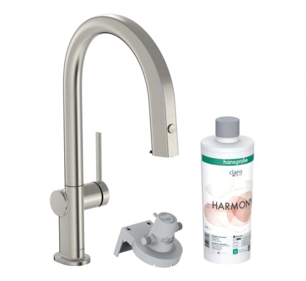 HANSGROHE - Aqittura M91 Dřezová baterie s výsuvnou koncovkou a filtrací, vzhled nerezu 76801800