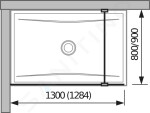 Pure Skleněná stěna boční, 1300x2000 mm, s úpravou Jika Perla Glass H2674240026681
