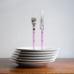 SABRE PARIS 4-dílná sada příborů Bistrot Brillant – Pink, růžová barva, kov, plast