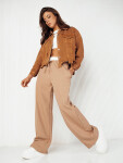 Dámská oversize džínová bunda MOLI camel FashionStreet TY4130 S/M